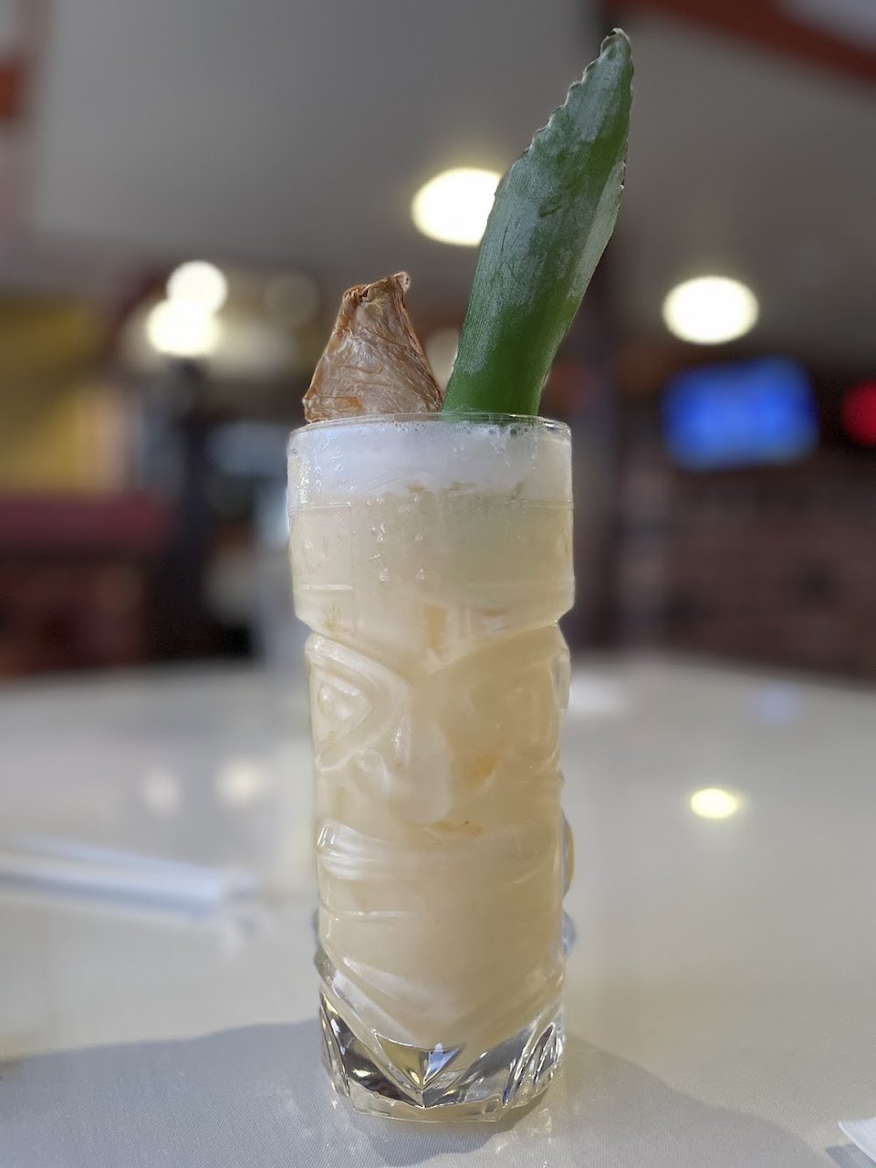 Glass Cocktail with Foam and Garnish
